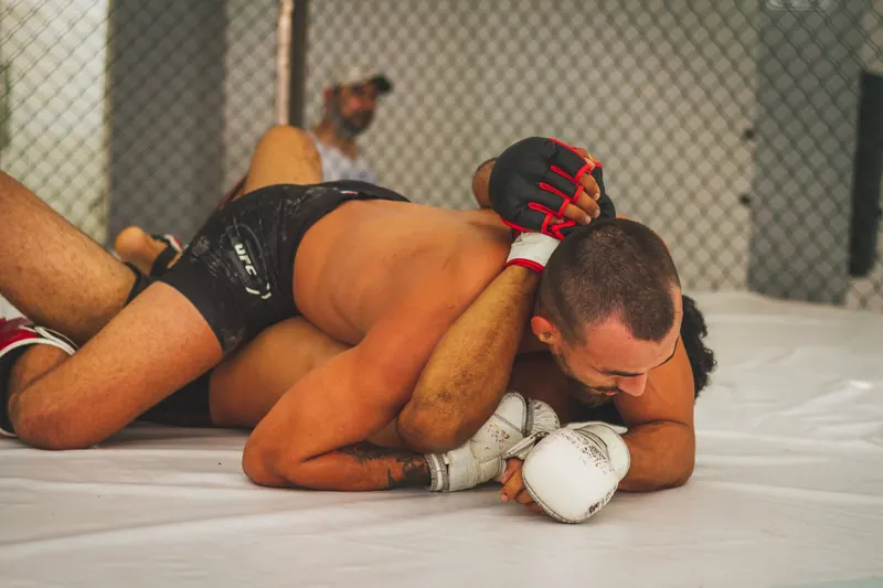 No-gi-grappling under träningspass